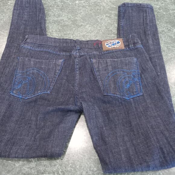 Vintage Y2K Low Rise Pepe Jeans London Straight Womens 31 Dark Denim Blue Stitch - Picture 6 of 16